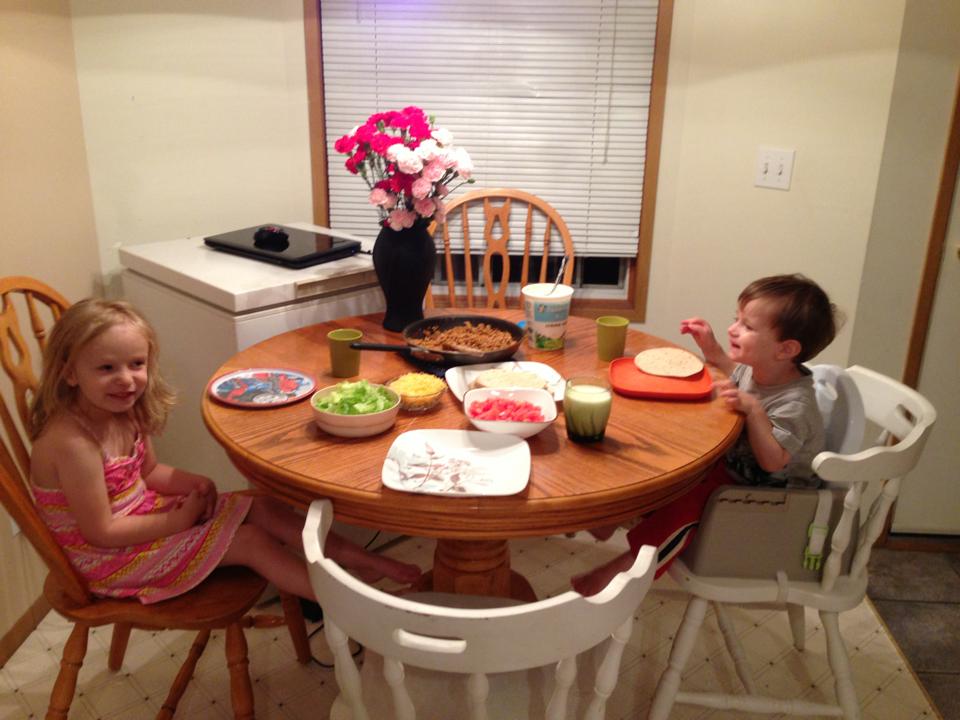 tacos for supper with my littles