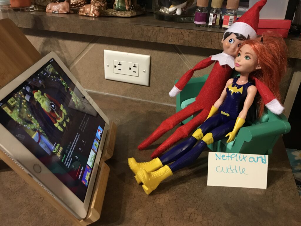 Frosty and Batgirl watching Netflix.